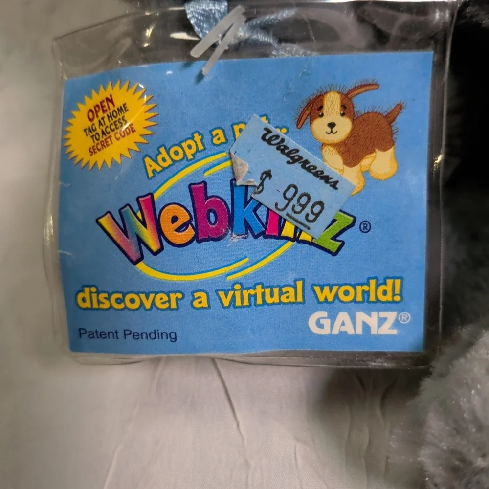 GANZ Webkinz Plush Toy - Charcoal Cat - Sealed Code HM152